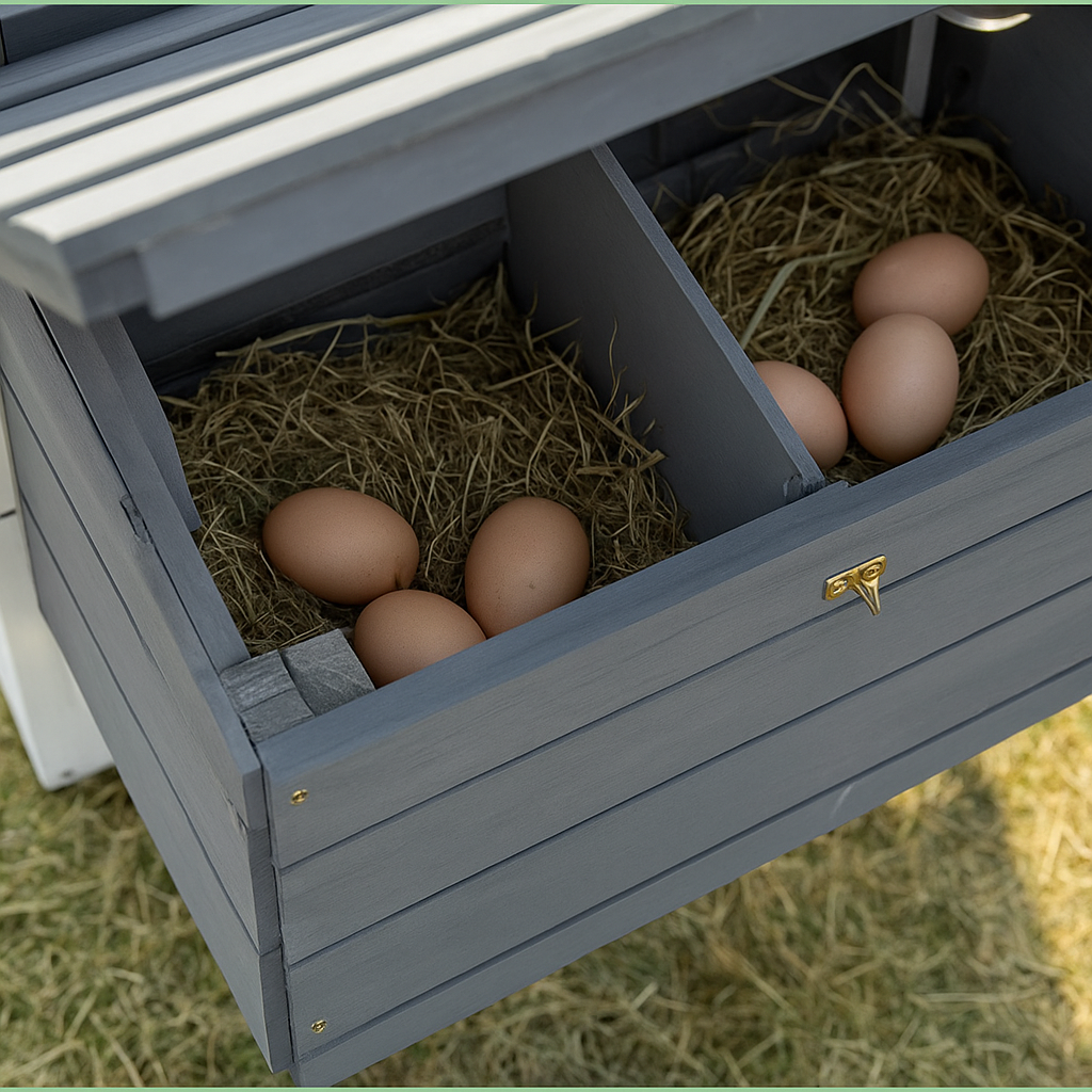 Poulailler 1-2 Poules avec pondoir et enclos – 150,5×54×87 cm