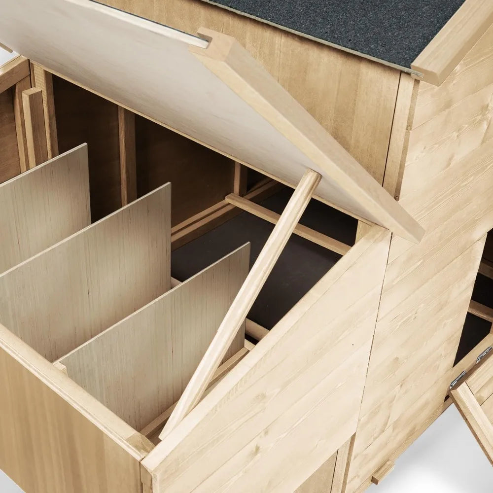 Poulailler XXL 6–10 poules, pondoir 3 cases – 133×131×118 cm