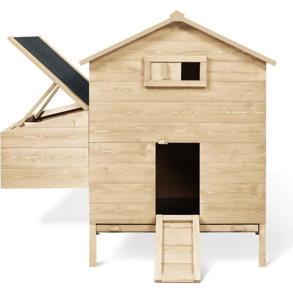 Poulailler XXL 6–10 poules, pondoir 3 cases – 133×131×118 cm